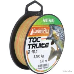 FIL CARBONFLEX FLUORO TRUITE BICOLORE 150M ROUGE-VERT 0.181mm - 3.76kg