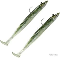 Kit Leurre Souple Arme Fiiish Double Combo Crazy Paddle Tail 120 + Tete Plombee Shore 7G GHOST MINNO