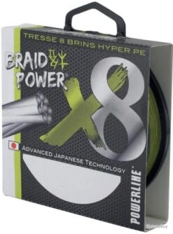 TRESSE BRAID POWER VERTE 8 BRINS 135M 0.17mm-28lbs