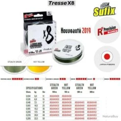 TRESSE X8 SUFIX 300 M Stealth Green 0.235 Mm