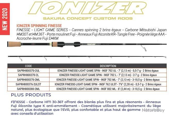 Ionizer 2.44 M 3-10.5 G INSF 802 ML Canne Spinning Sakura – Image 2
