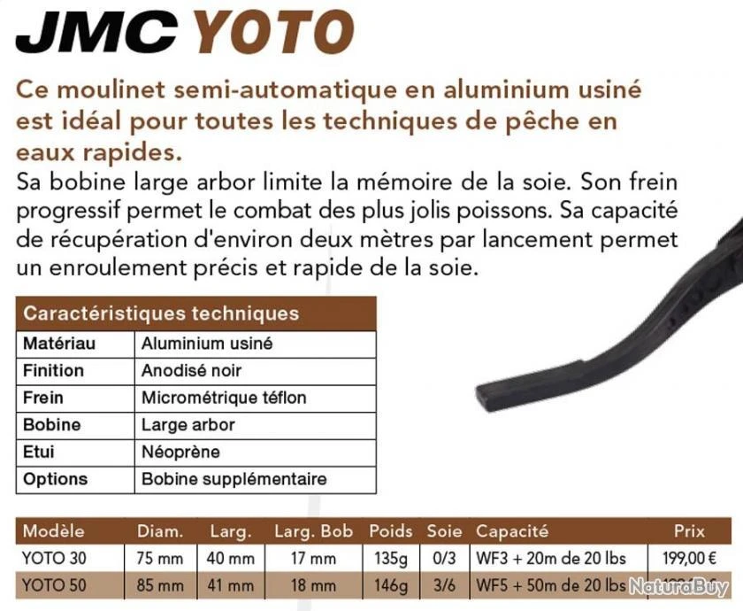 JMC Yoto 50 Soie 3/6 Moulinet Mouche Semi Automatique JMC – Image 2
