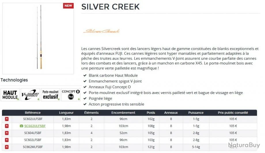 Silvercreek 1.98 M 5-14 G 662 MLFS Canne Lancer UL Daiwa – Image 2