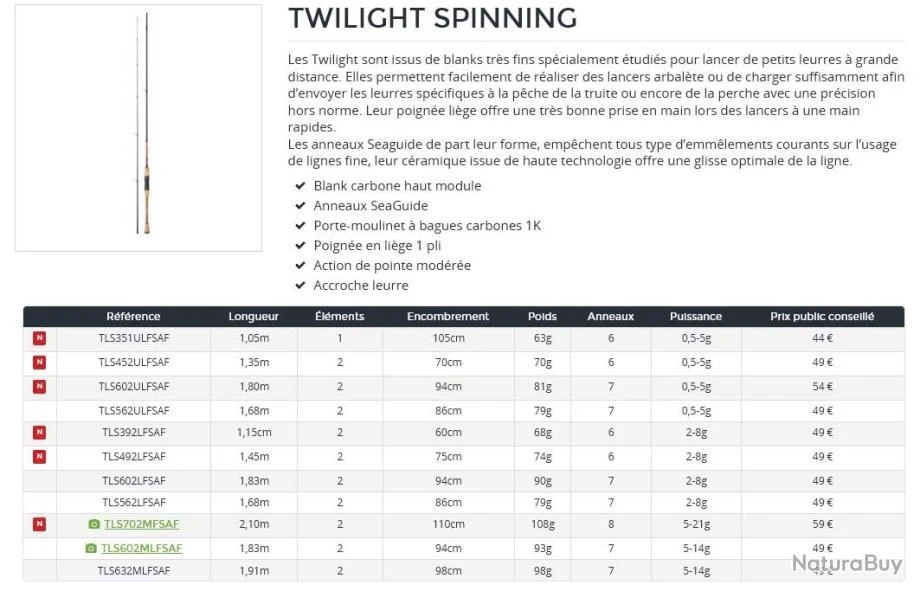 Twilight 2.10 M 5-21 G 702 M Canne Spinning Truite Daiwa – Image 2
