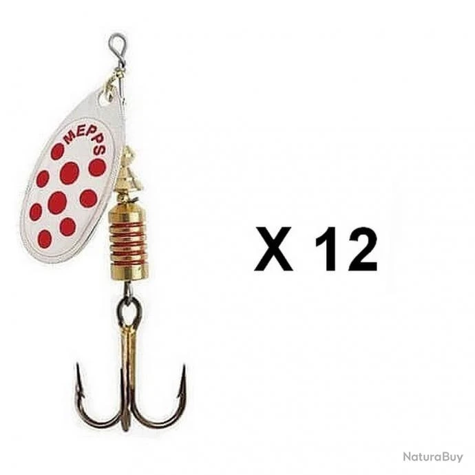 Mepps - Cuiller Mepps Aglia Toutes Couleurs Par 12 3 OR POINTS ROUGE – Image 2
