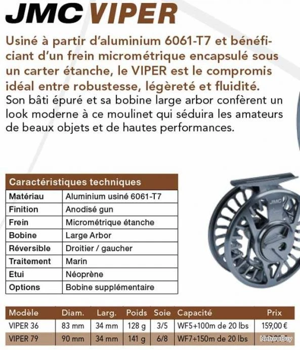 Viper 79 Soie 6/8 Moulinet Mouche JMC – Image 3