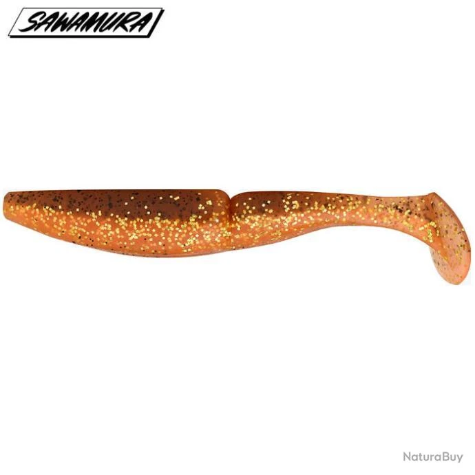 Leurre One Up Shad 7 Sawamura 14,8cm Tinsel Orange"