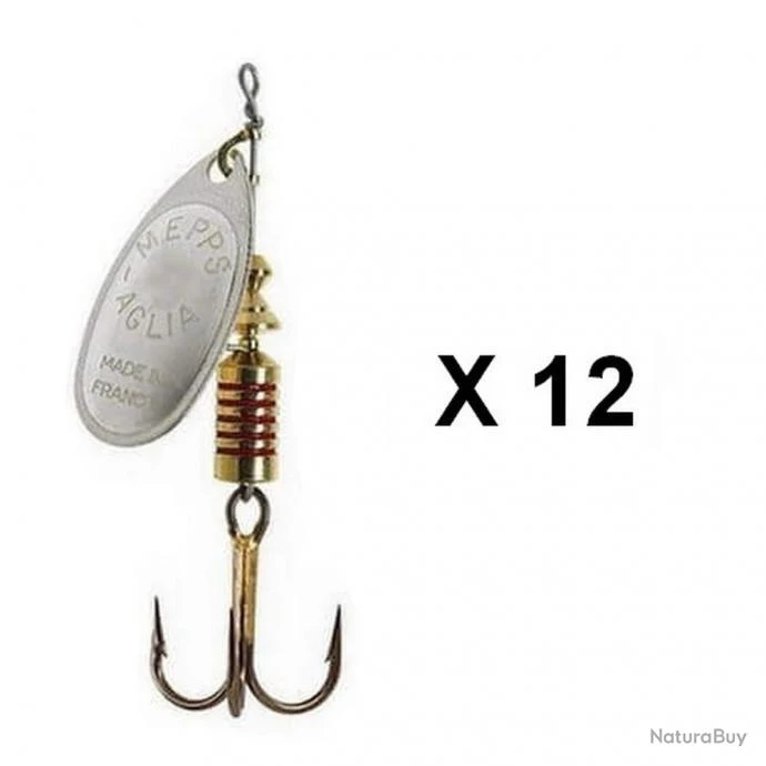 Mepps - Cuiller Mepps Aglia Toutes Couleurs Par 12 3 OR POINTS ROUGE – Image 4