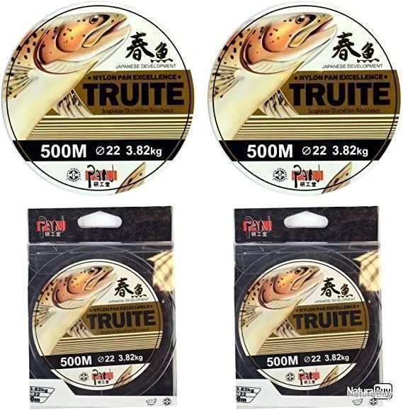 Pan Nylon Excellence Truite Bobine Fil 500m (Pack De 2) 0.18mm 2.60kg